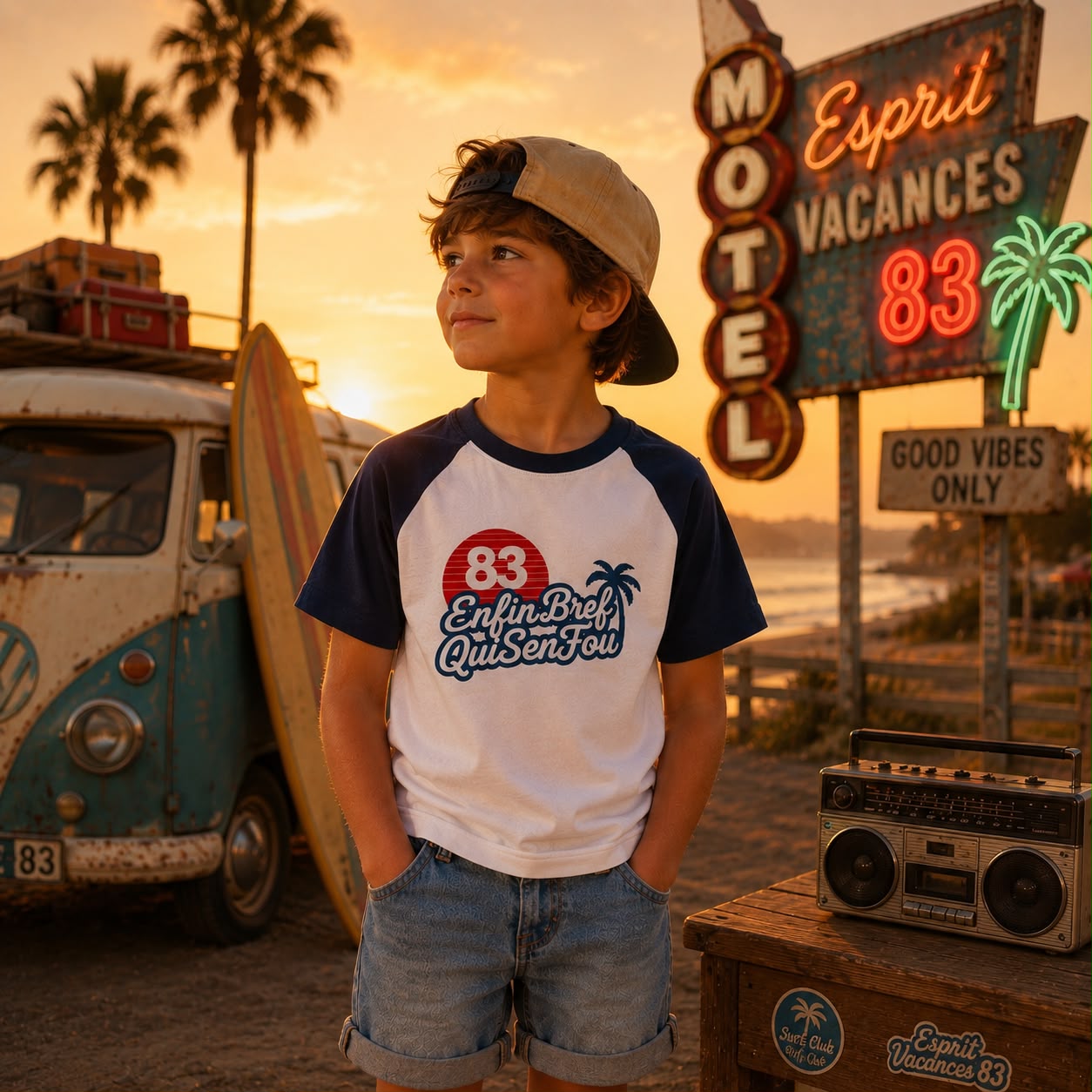 T-shirt Enfant Retro Côte d'Azur